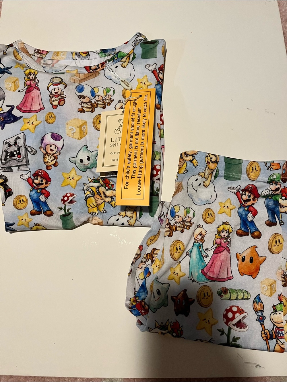 Super Mario Character Print Bamboo Blue